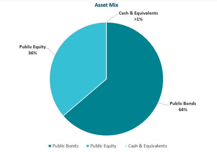 Pie Graph Showing Asset Mix